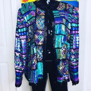 Beautiful  Laurence Kazar beaded/sequin jacket